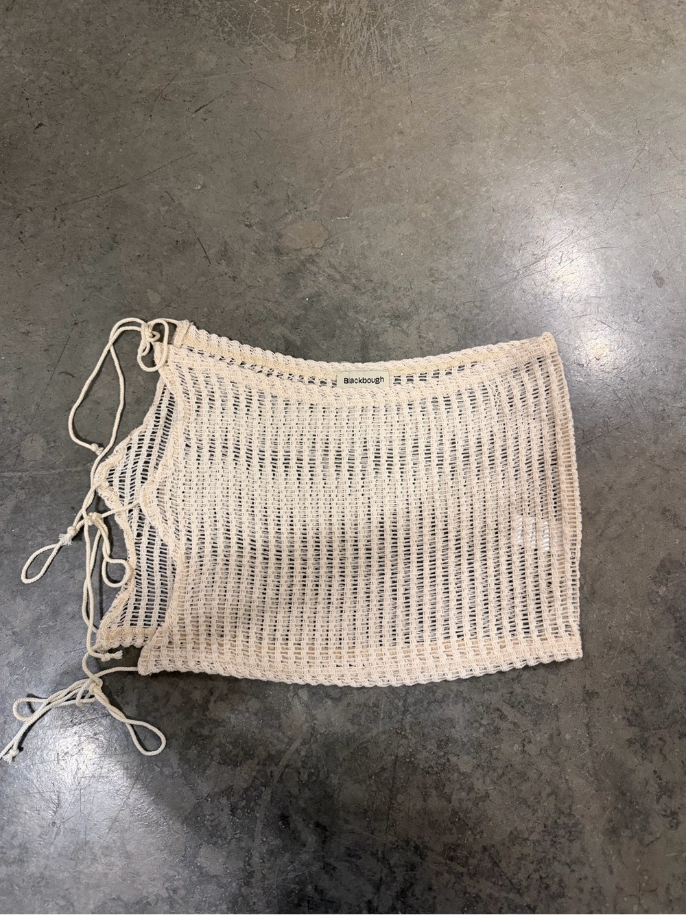 Blackbough Cream Crochet Side-Tie Mini Skirt
